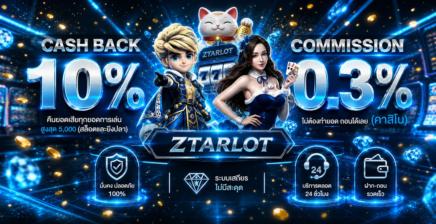 แบนเนอร์สิทธิประโยชน์และบริการ ZTARLOT